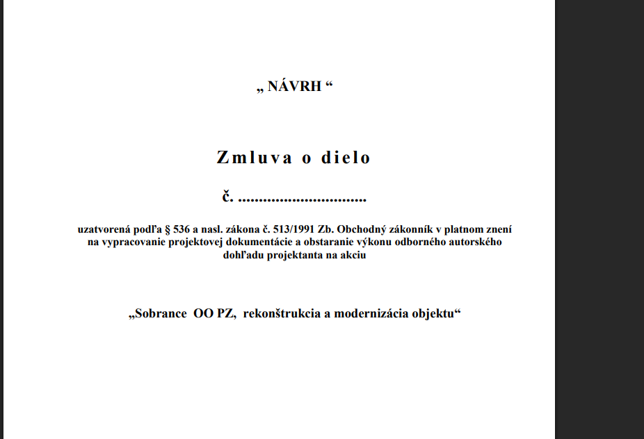 Zmluva o rekonštrukcii bytu